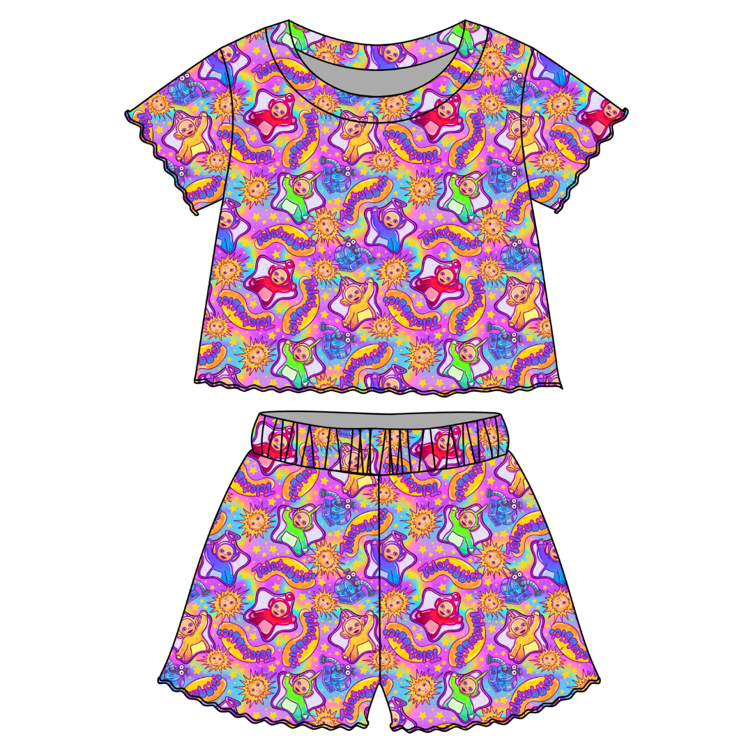 Tubbs Orchid Ruffle Short Sleeve Short Set Bamboo - PRE ORDER