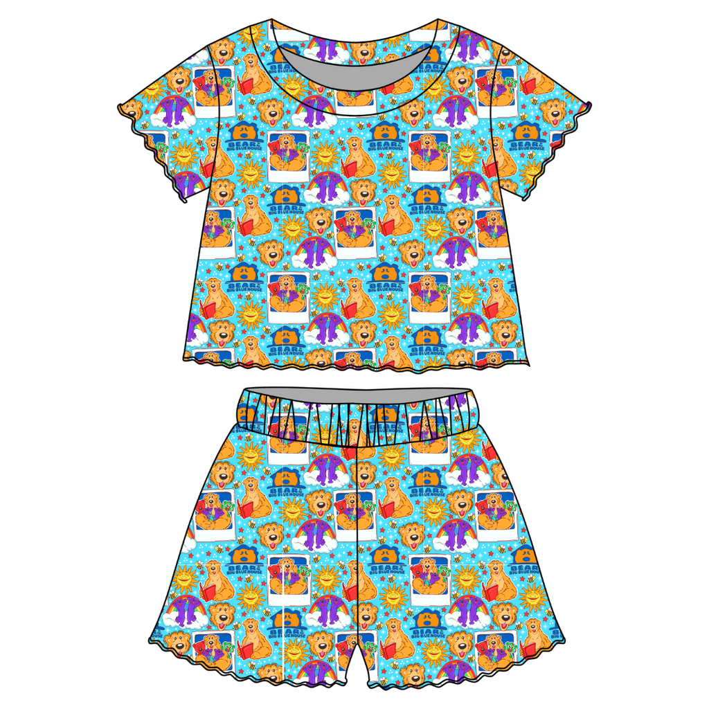 What's the story? Orchid Ruffle Short Sleeve Short Set Bamboo - PRE ORDER