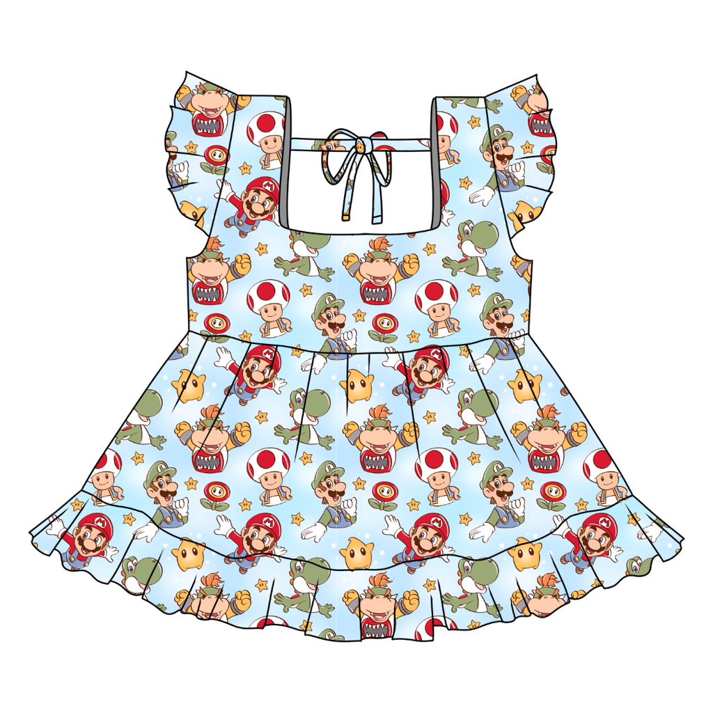 Dino Might - Sadie Tie Back Ruffle Top - PRE ORDER