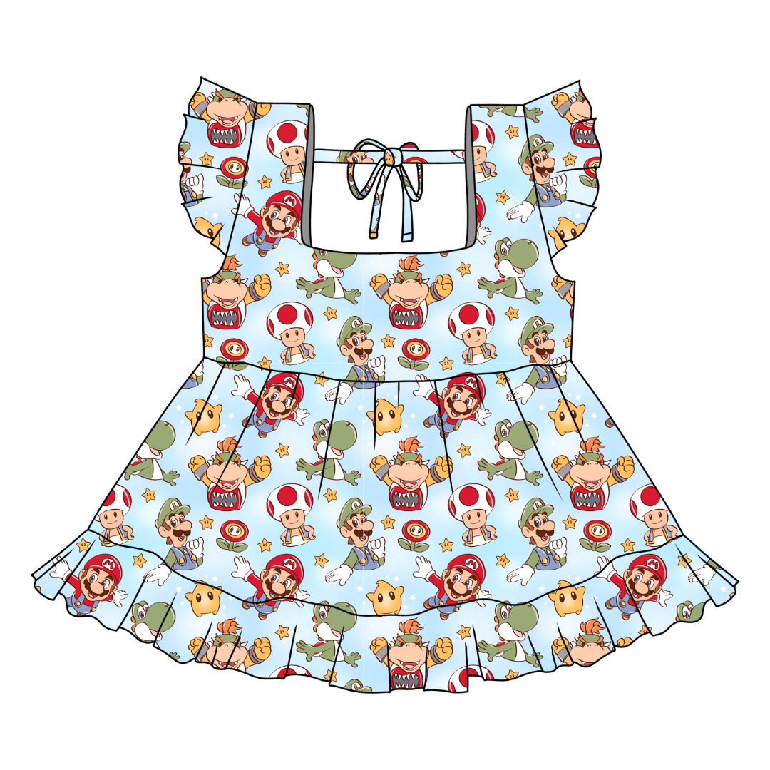 Dino Might - Sadie Tie Back Ruffle Top - PRE ORDER