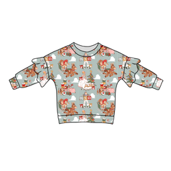 Christmas Toy Box Lillie Ruffle Oversized Top - Bamboo - Pre Order - Christmas Special
