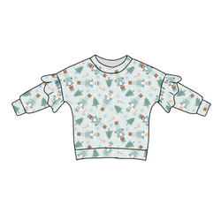 Christmas Kingdom Lillie Ruffle Oversized Top - Bamboo - Pre Order - Christmas Special