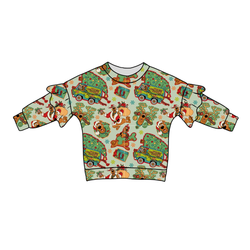 Christmas Mystery Lillie Ruffle Oversized Top - Bamboo - Pre Order - Christmas Special