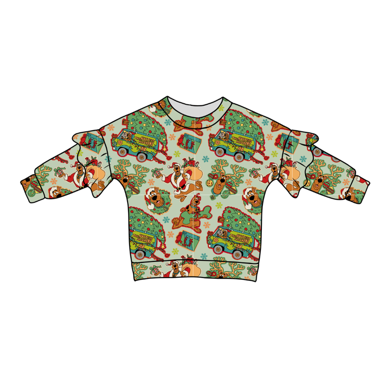 Christmas Mystery Lillie Ruffle Oversized Top - Bamboo - Pre Order - Christmas Special