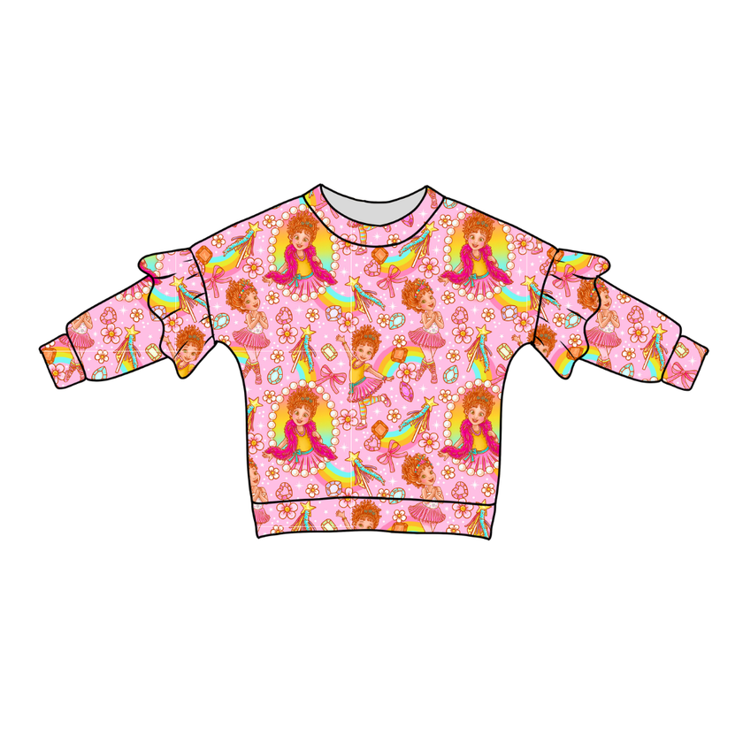 Fancy Schmancy Lillie Ruffle Sweater Bamboo - PRE ORDER