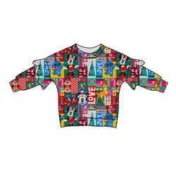 Jolly Patchwork Lillie Ruffle Oversized Top - Bamboo - Pre Order - Christmas Special
