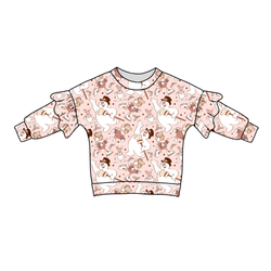 Jolly Snowman - Pink Lillie Ruffle Oversized Top - Bamboo - Pre Order - Christmas Special