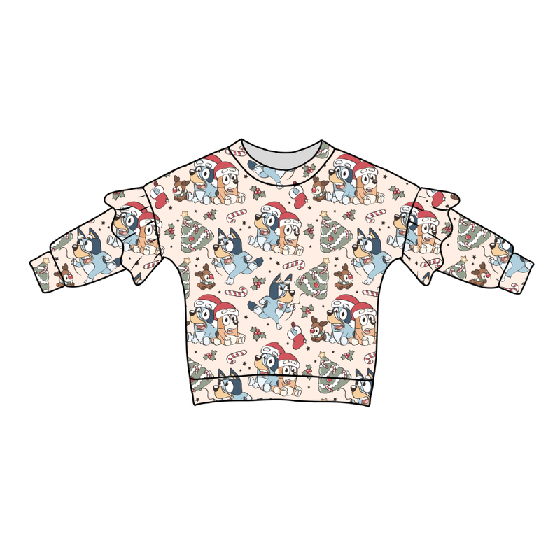 Heeler Holiday Lillie Ruffle Oversized Top - Bamboo - Pre Order - Christmas Special