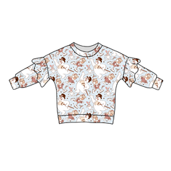 Jolly Snowman - Blue Lillie Ruffle Oversized Top - Bamboo - Pre Order - Christmas Special