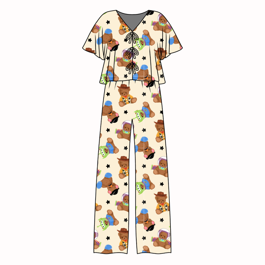 Toy Box Besties - Lollipop Women's Front Tie Set Bamboo - Pre Order