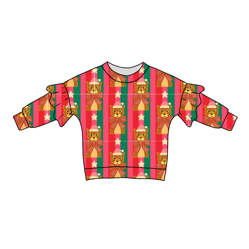 Festive & Fierce Lillie Ruffle Oversized Top - Bamboo - Pre Order - Christmas Special