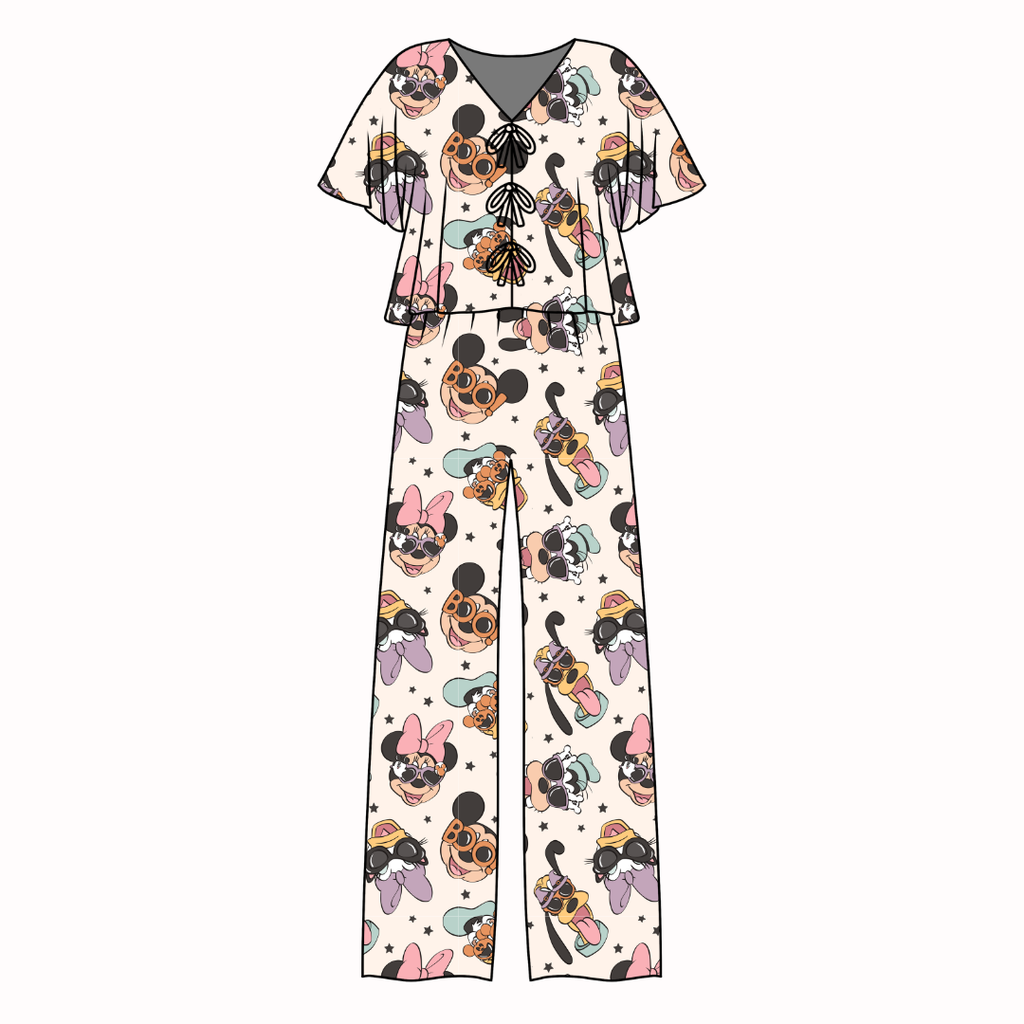 Spooky Cute Crew Lollipop Women's Front Tie Set Bamboo - Pre Order