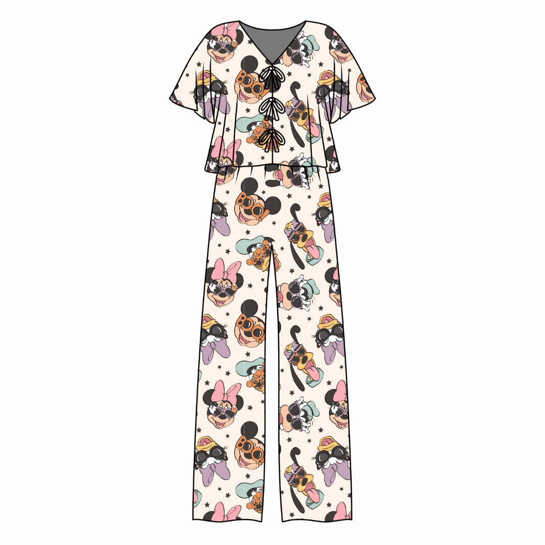 Spooky Cute Crew Lollipop Women's Front Tie Set Bamboo - Pre Order