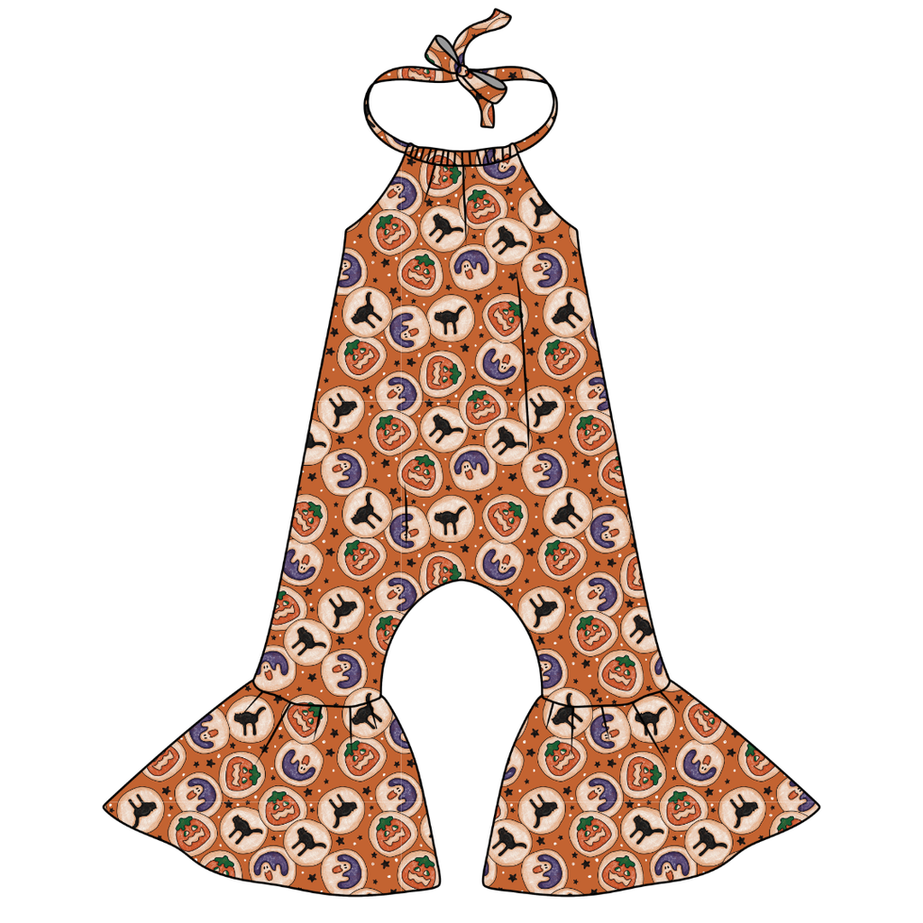 Cookie Party - Stardust Bellbottom Halter Romper Knit - PRE ORDER