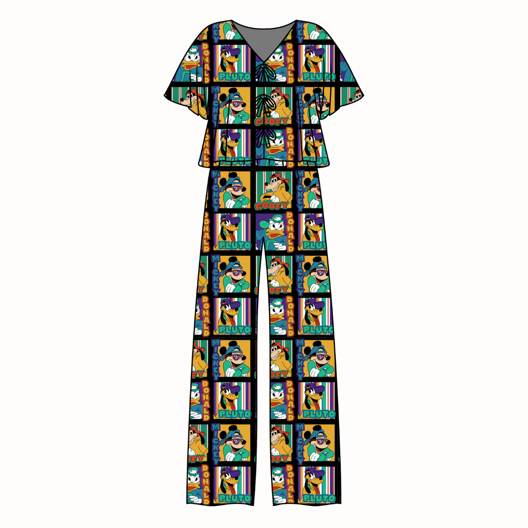 Classic Cool Crew - Lollipop Women's Front Tie Set Bamboo - Pre Order