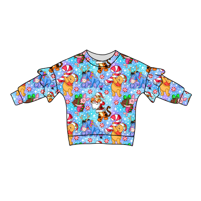 Holiday Hunny Lillie Ruffle Oversized Top - Bamboo - Pre Order - Christmas Special