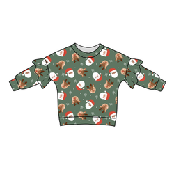 Sleigh Bell Dreams Lillie Ruffle Oversized Top - Bamboo - Pre Order - Christmas Special