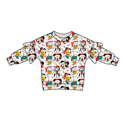 Jolly Holiday Crew Lillie Ruffle Oversized Top - Bamboo - Pre Order - Christmas Special