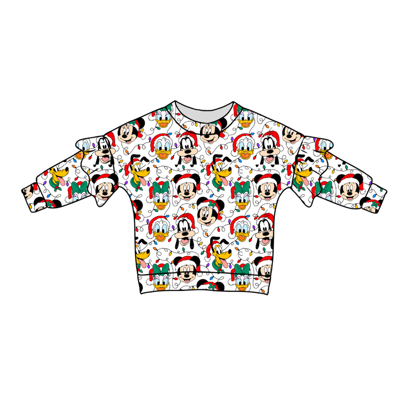 Jolly Holiday Crew Lillie Ruffle Oversized Top - Bamboo - Pre Order - Christmas Special