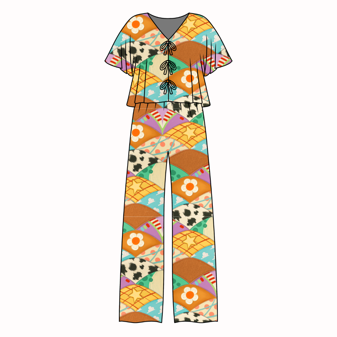 Stitched In Dreams - Lollipop Women's Front Tie Set Bamboo - Pre Order