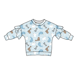 Snowy Sidekicks Lillie Ruffle Oversized Top - Bamboo - Pre Order - Christmas Special