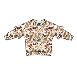 Red Nose Lillie Ruffle Oversized Top - Bamboo - Pre Order - Christmas Special