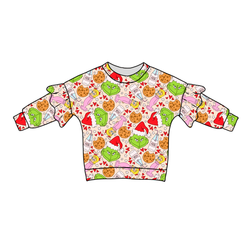 Heart of Whoo Ville Lillie Ruffle Oversized Top - Bamboo - Pre Order - Christmas Special