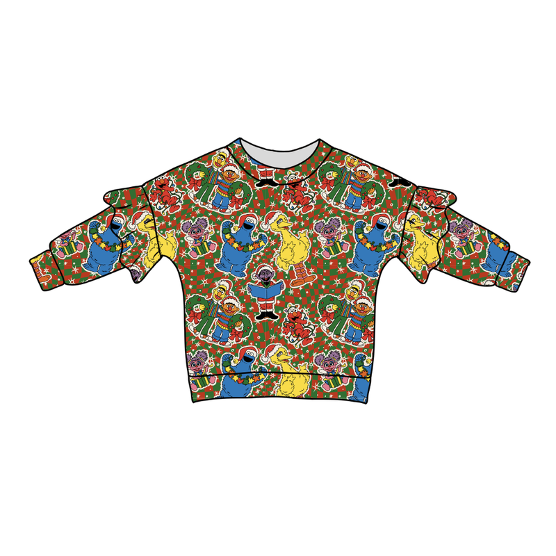 Merry Street Friends Lillie Ruffle Oversized Top - Bamboo - Pre Order - Christmas Special
