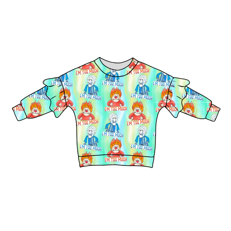 Too Much Christmas Lillie Ruffle Oversized Top - Bamboo - Pre Order - Christmas Special