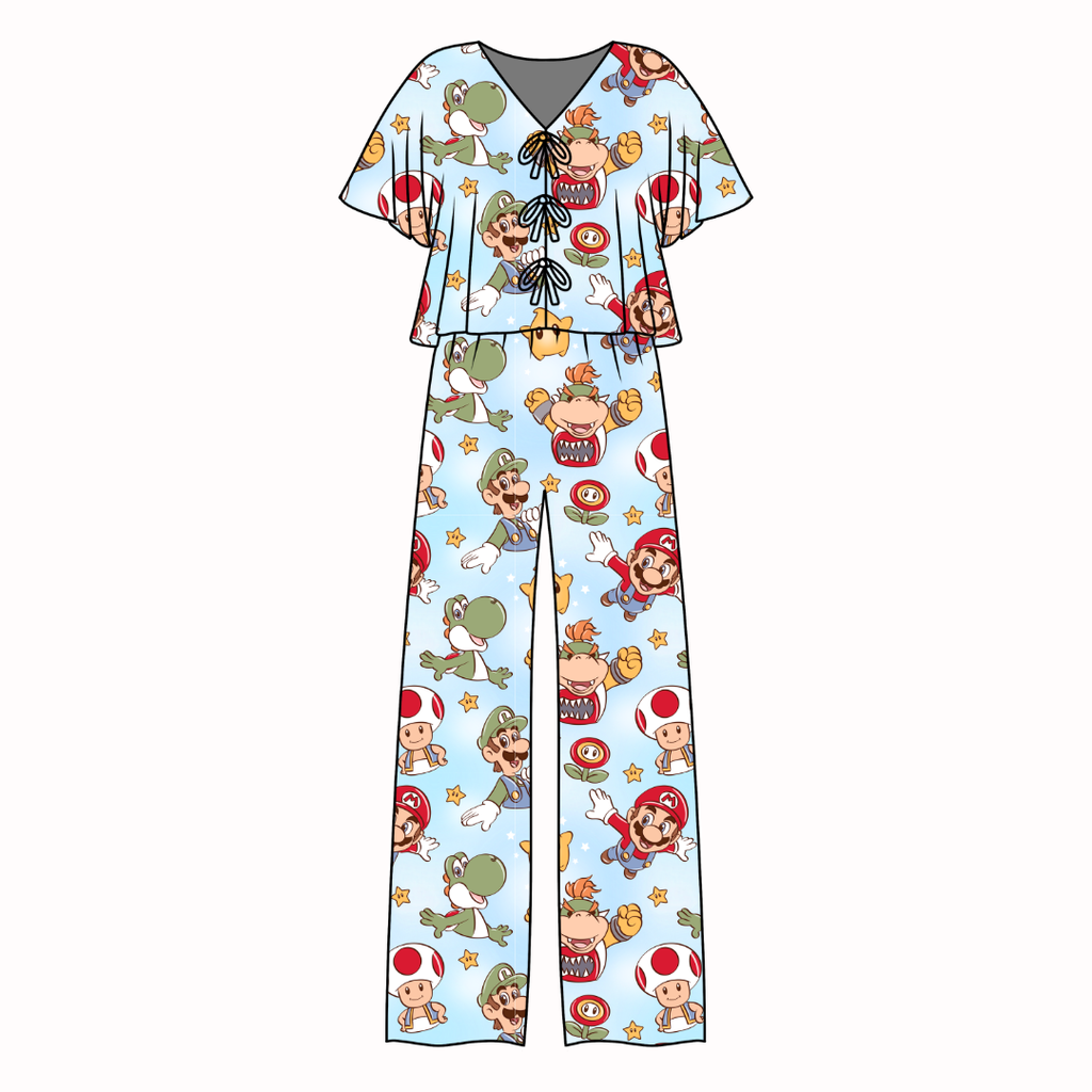 Dino Might Lollipop Women's Front Tie Set Bamboo - Pre Order