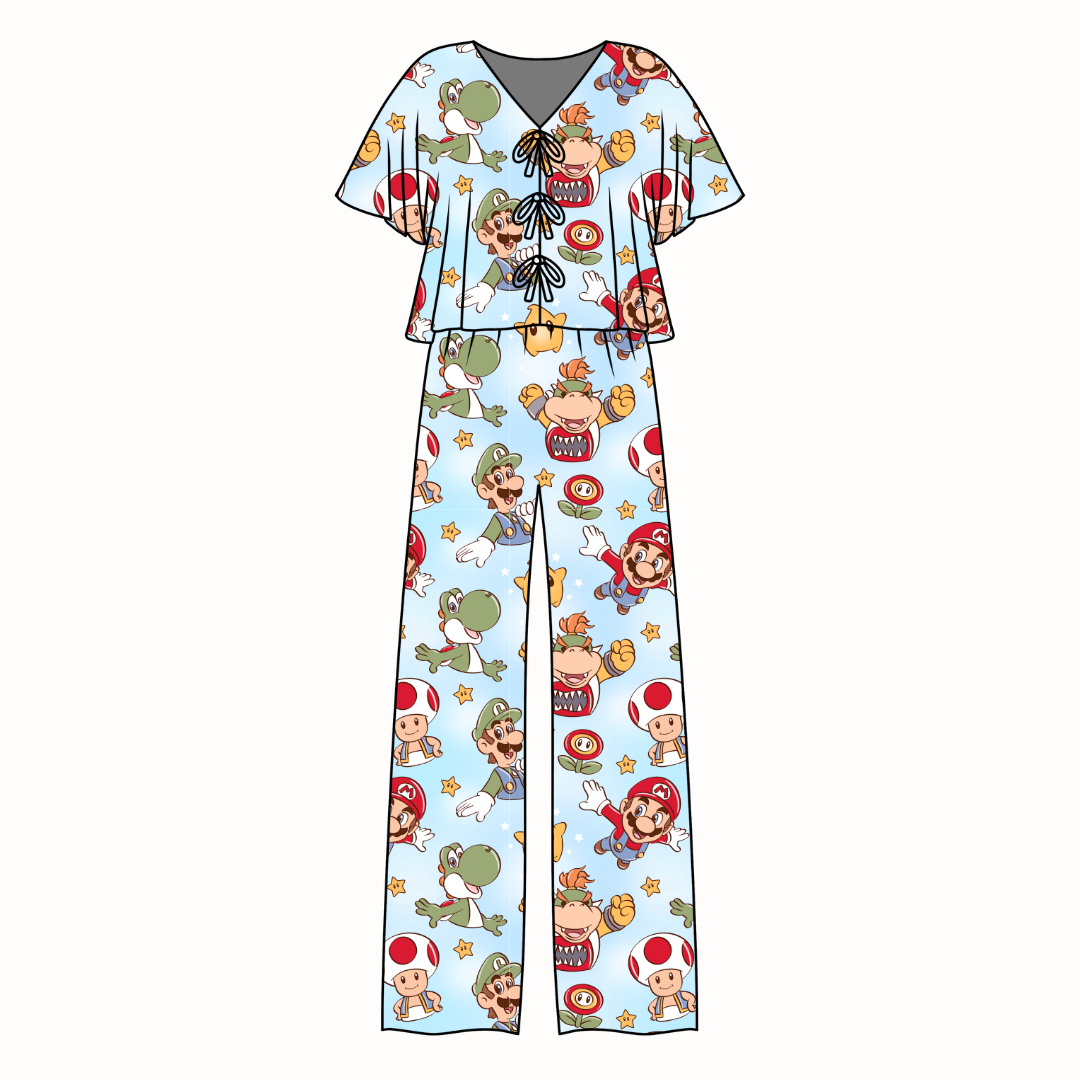 Dino Might Lollipop Women's Front Tie Set Bamboo - Pre Order