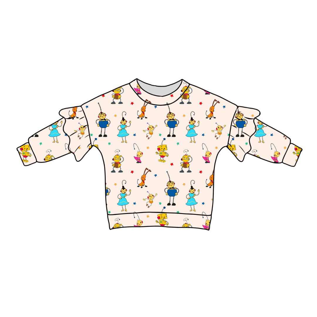 Playtime Pals Lillie Ruffle Sweater Bamboo - PRE ORDER