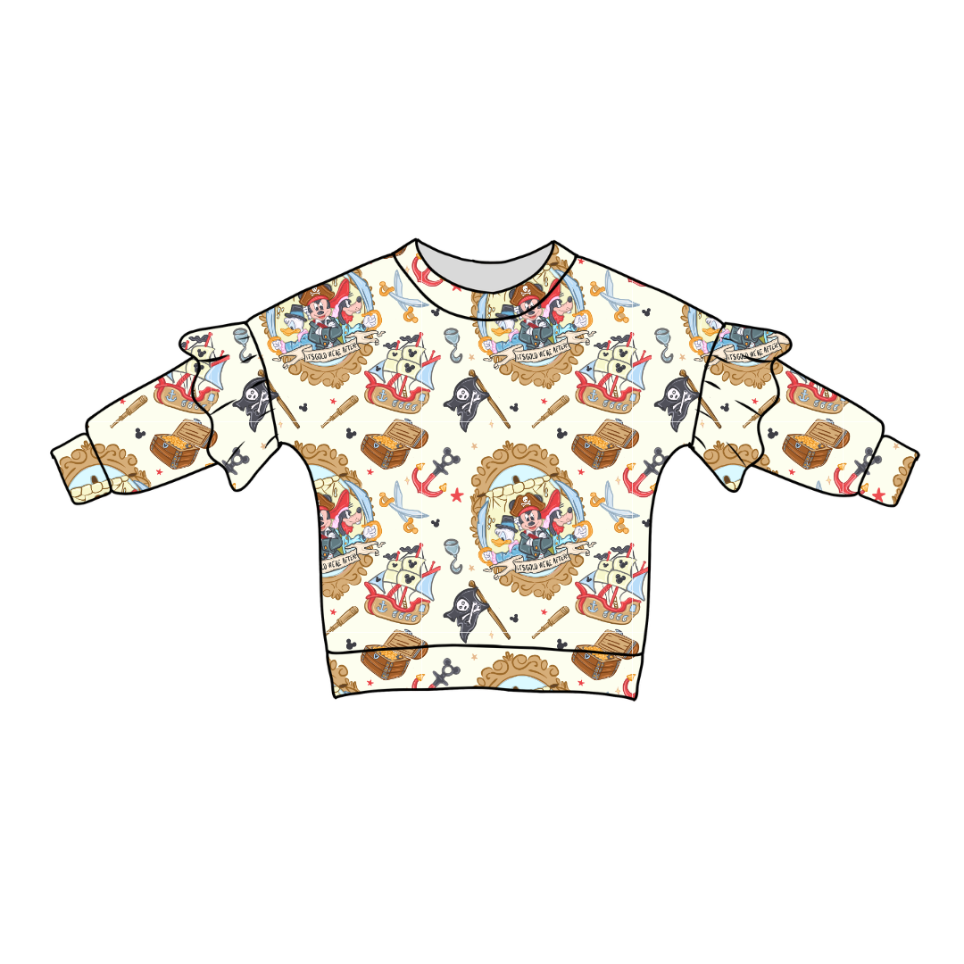 Ahoy, Matey! Lillie Ruffle Sweater Bamboo - PRE ORDER