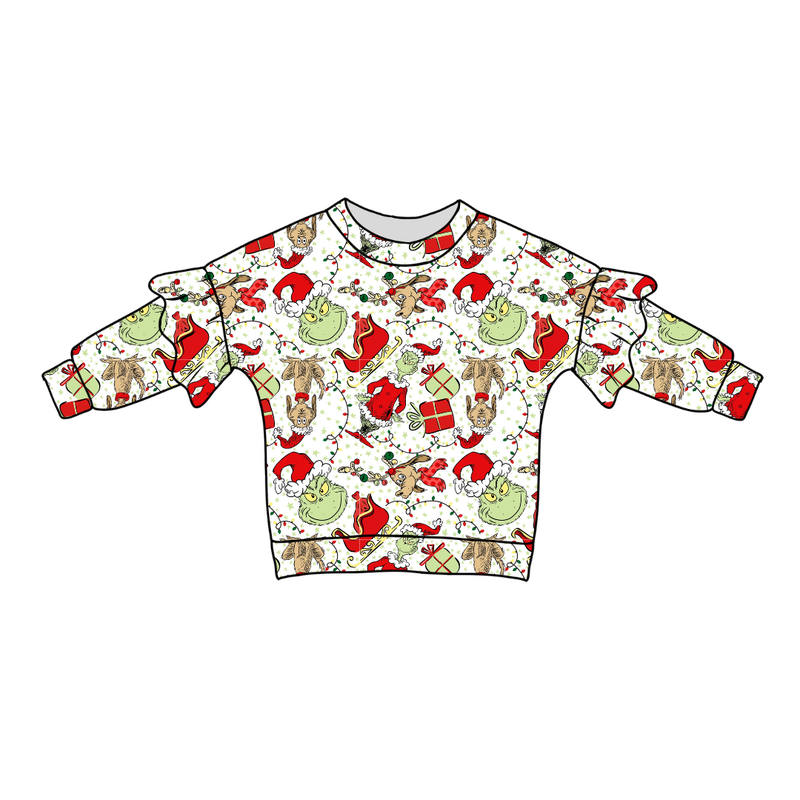 Mistle Toe & Mischief Lillie Ruffle Oversized Top - Bamboo - Pre Order - Christmas Special