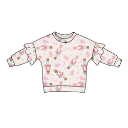 Sugarplum Lillie Ruffle Oversized Top - Bamboo - Pre Order - Christmas Special