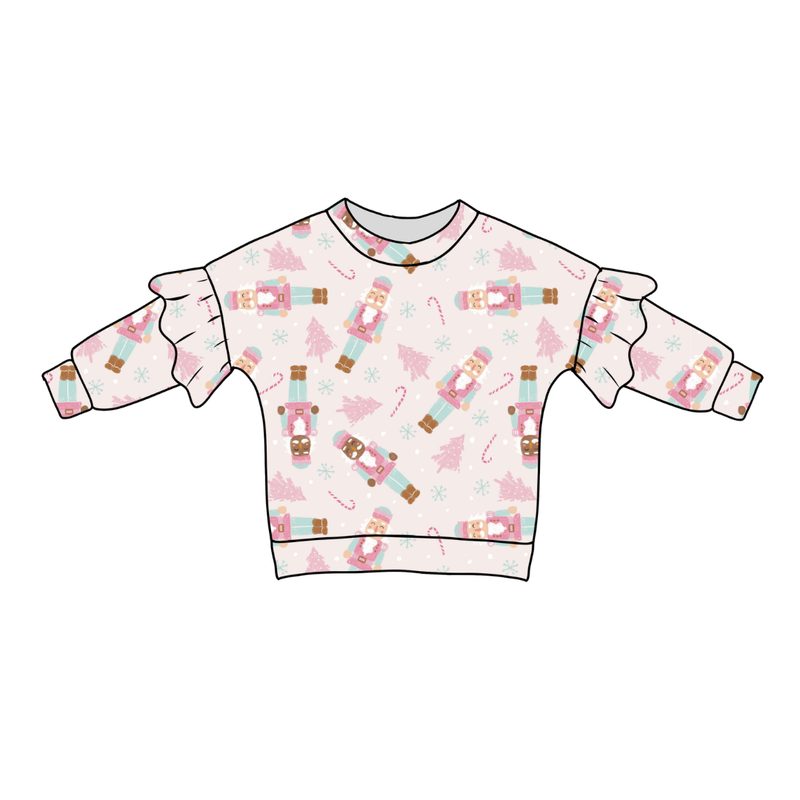 Sugarplum Lillie Ruffle Oversized Top - Bamboo - Pre Order - Christmas Special