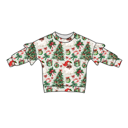 Evergreen Dreams Lillie Ruffle Oversized Top - Bamboo - Pre Order - Christmas Special