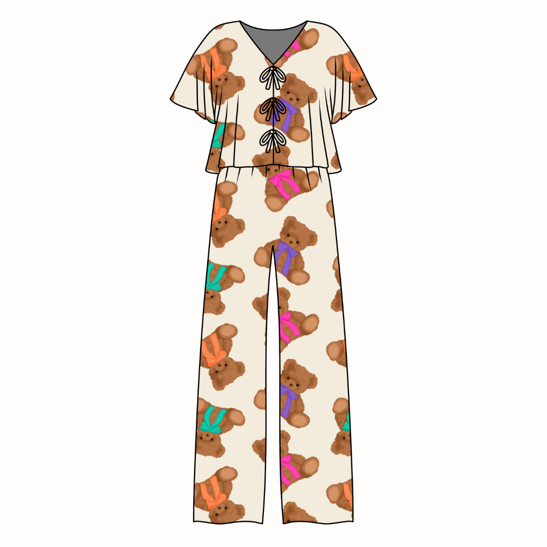 Cuddle Cuties - Lollipop Women's Front Tie Set Bamboo - Pre Order