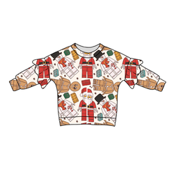 Building Christmas Memories Lillie Ruffle Oversized Top - Bamboo - Pre Order - Christmas Special