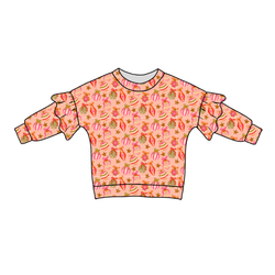 Bubblegum Bells Lillie Ruffle Oversized Top - Bamboo - Pre Order - Christmas Special