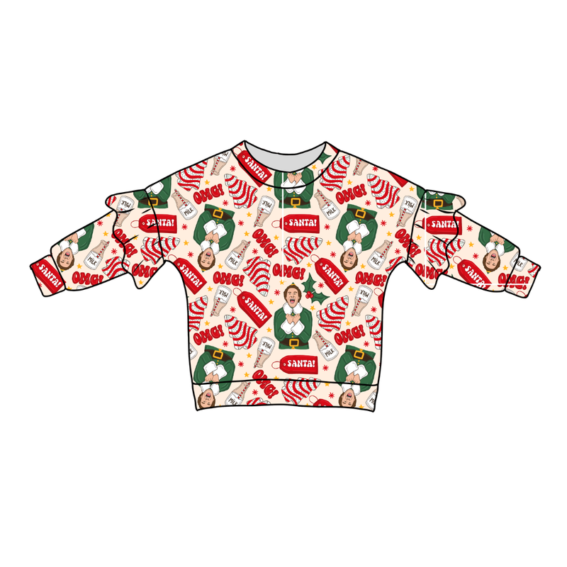 World's Best Elf Lillie Ruffle Oversized Top - Bamboo - Pre Order - Christmas Special
