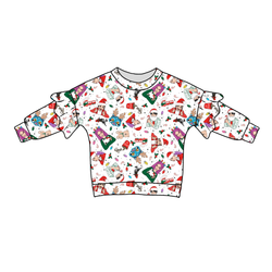Holiday Harmony Lillie Ruffle Oversized Top - Bamboo - Pre Order - Christmas Special