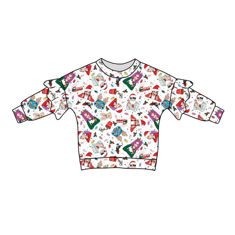 Holiday Harmony Lillie Ruffle Oversized Top - Bamboo - Pre Order - Christmas Special