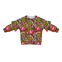 Pretty Mean Christmas Lillie Ruffle Oversized Top - Bamboo - Pre Order - Christmas Special