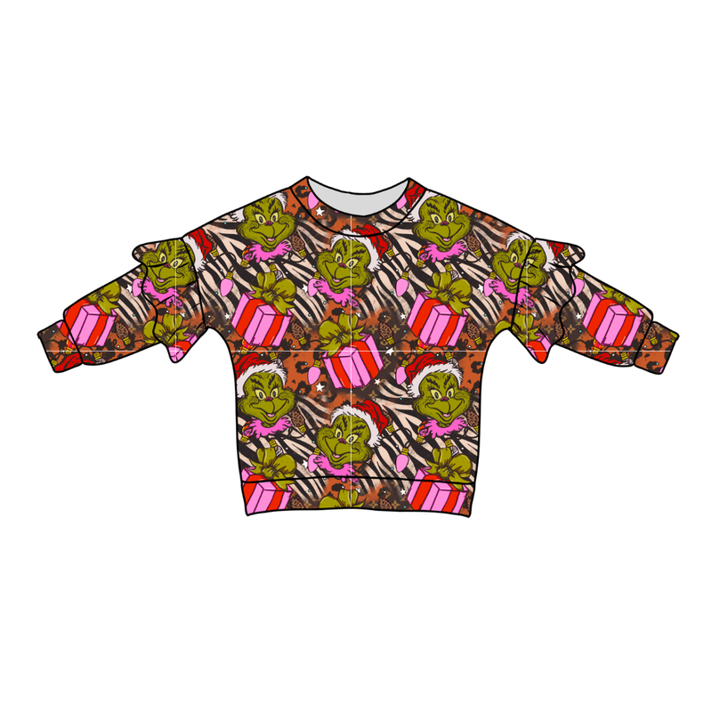 Pretty Mean Christmas Lillie Ruffle Oversized Top - Bamboo - Pre Order - Christmas Special