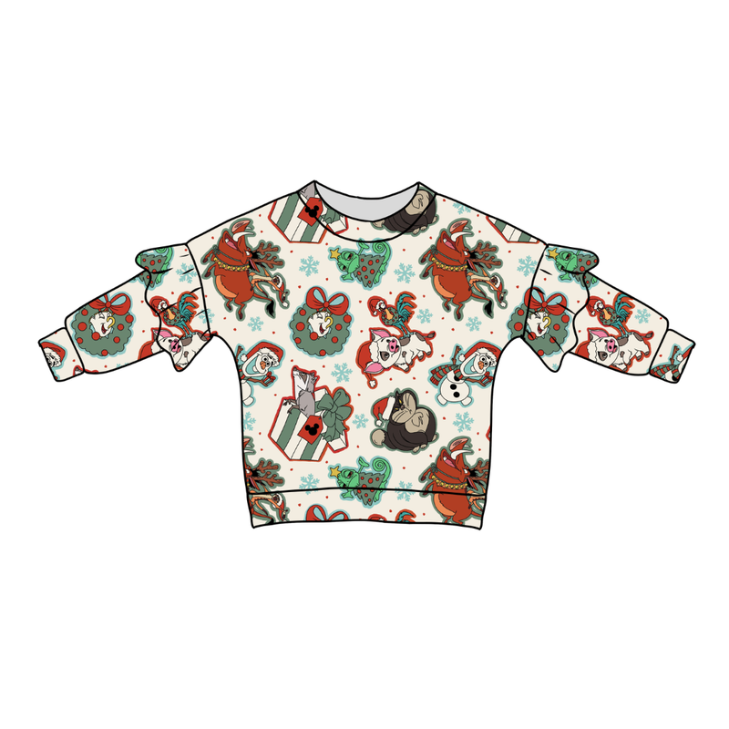 Christmas Sidekicks Lillie Ruffle Oversized Top - Bamboo - Pre Order - Christmas Special