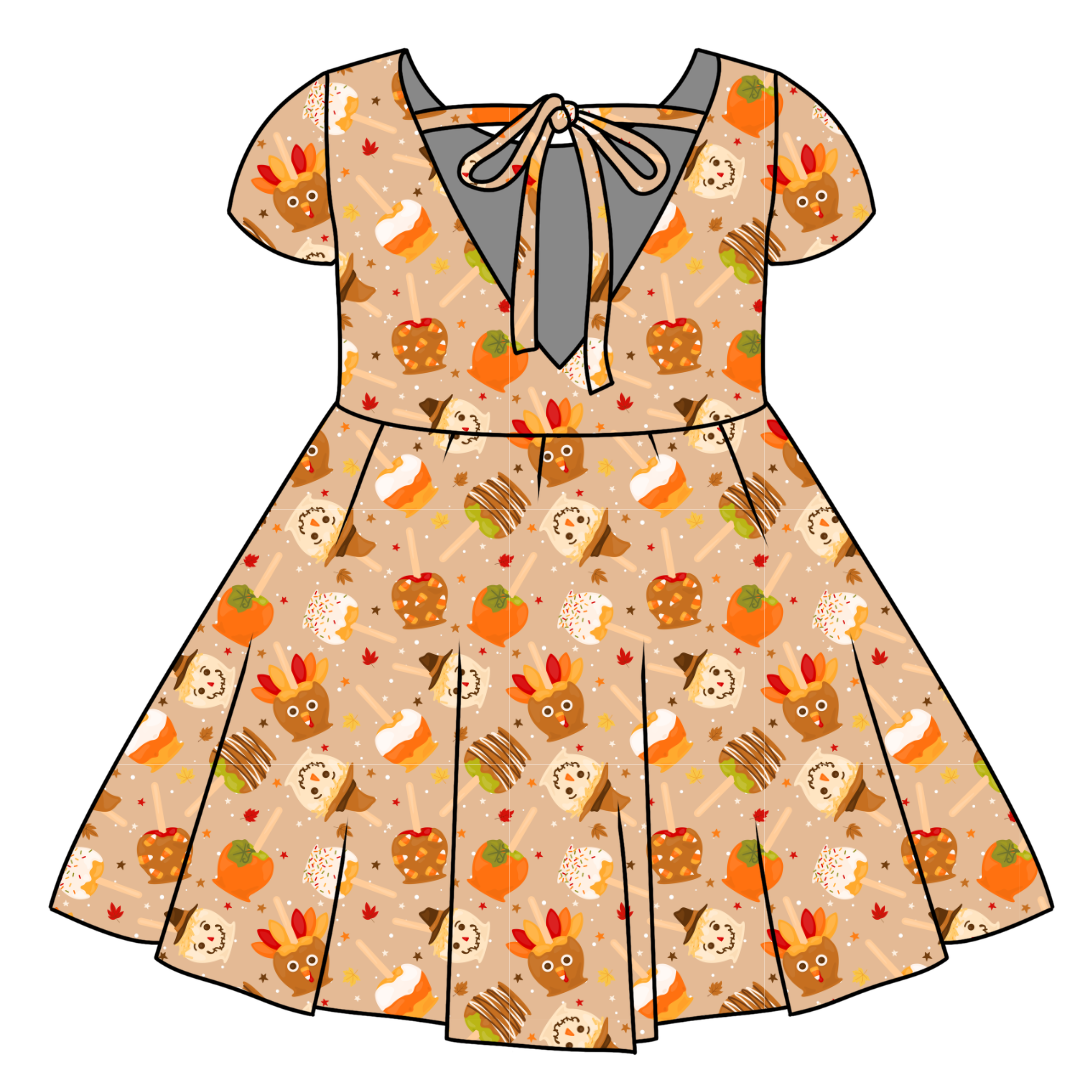 HARVEST CANDY - Honey Girl's Twirl Dress Bamboo - PRE ORDER