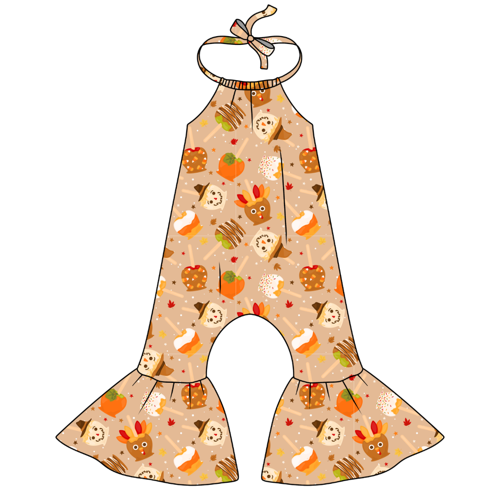 Harvest Candy - Stardust Bellbottom Halter Romper Knit - PRE ORDER