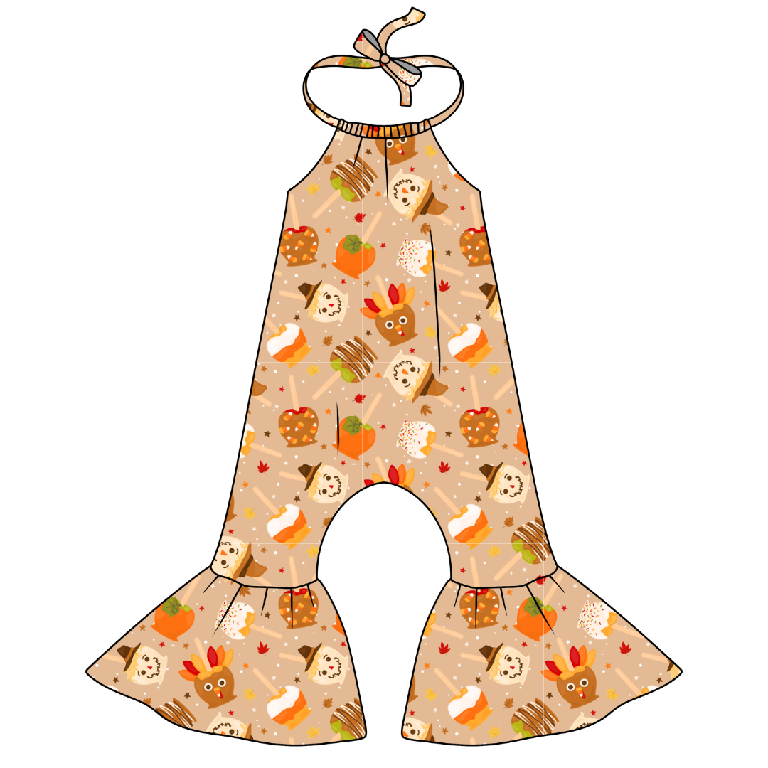 Harvest Candy - Stardust Bellbottom Halter Romper Knit - PRE ORDER