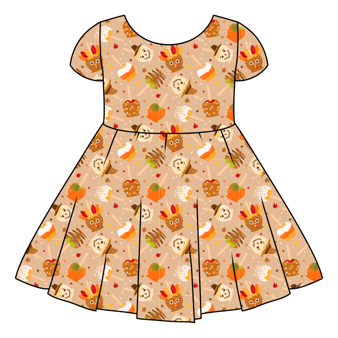 HARVEST CANDY - Honey Girl's Twirl Dress Bamboo - PRE ORDER